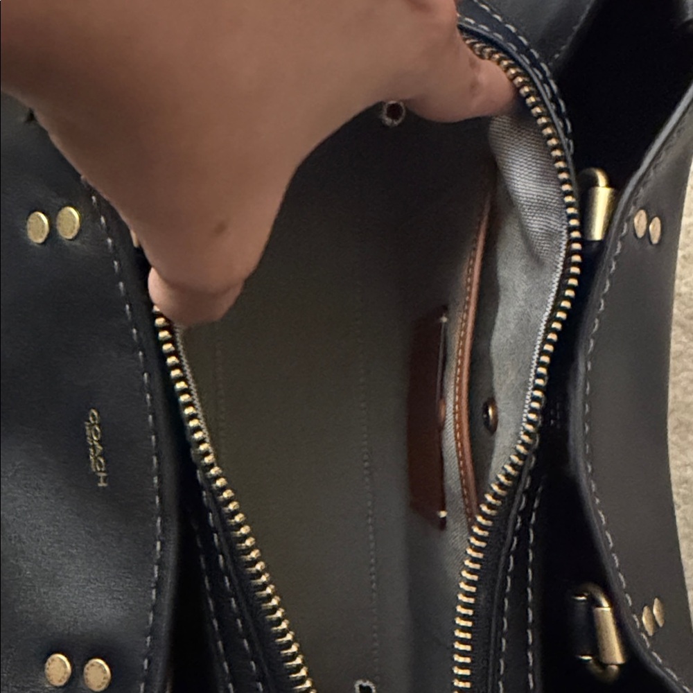 Coach Rogue 31 Black Leather Satchel with Brass Hardware - Picture 9 of 16